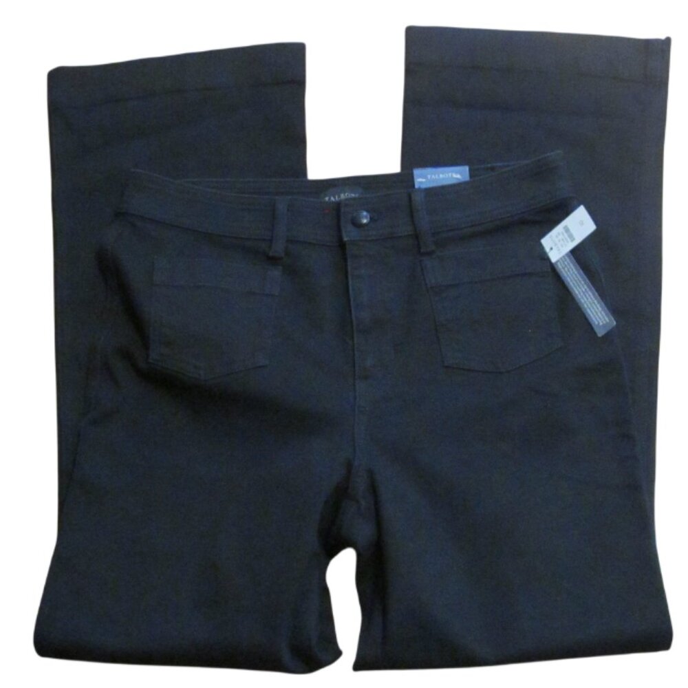 Talbots NWT Black Flare Jeans High Waist Stretch - Size 10